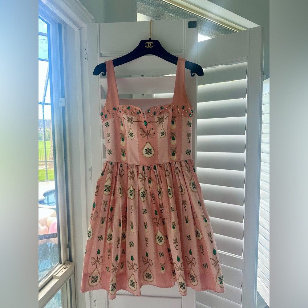 AGUA BY AGUA BENDITA ALMA Mini Dress Platino Joyería Pink Size Small